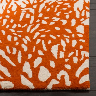 Beige and Terracotta Hand-Tufted Wool Runner Rug