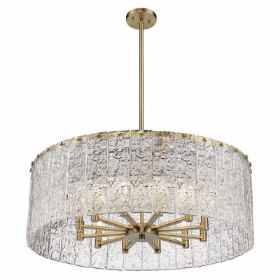 Modern Gold 32.5" Glass LED Chandelier