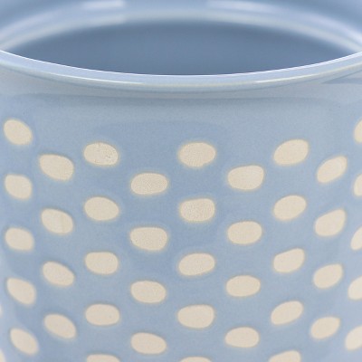 Light Blue and White Polka Dot Stainless Steel Insulated Travel Mug Set