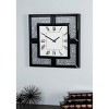 20"x20" Glass Mirrored Wall Clock with Floating Crystals Black - Olivia & May: Silent, Square, Glam Style Decor - image 3 of 4