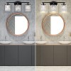 DORESshop 20.87 in. 3-Light Black Crystal Bathroom Wall Sconce, Modern Lighting Fixture Over Mirror - 3 of 4