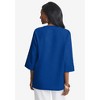 Jessica London Women's Plus Size Linen V-Neck Embroidered Tunic - 3 of 4