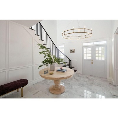 Rosalind Brushed Natural Brass 10-Light Traditional Chandelier