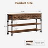 Homhougo 52 Inch Entryway Table, Narrow Long Console Table with Storage, 3 Tier Wood Sofa Table,Hallway Table for Entry Retro color - 2 of 4