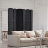 VEVOR 6 Panel Room Divider, Hand-Woven Folding Privacy Screens with Hinges, Portable and Freestanding Partition Room Dividers and Wall Divider,Black - 2 of 4