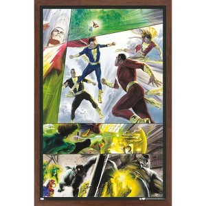 Trends International DC Comics Justice League - Shazam Family and Black Adam Framed Wall Poster Prints - 1 of 4