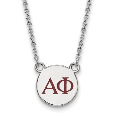 Black Bow Jewelry Sterling Silver Alpha Phi Greek Life Necklace 18 Inch