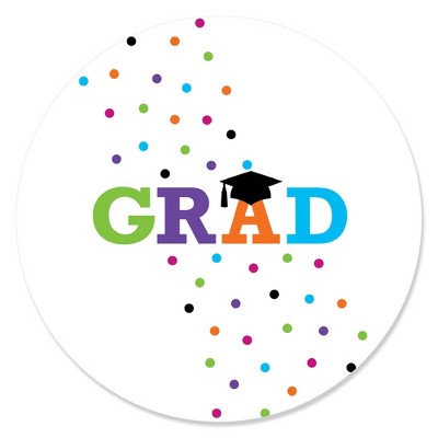 Big Dot of Happiness Hats Off Grad - Graduation Party Circle Sticker Labels - 24 Count