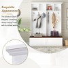 ACEPANO 75.6 in. H 4-in-1 Hall Trees with 6 Gold Hooks and Multiple Storage Spaces-White - 3 of 4
