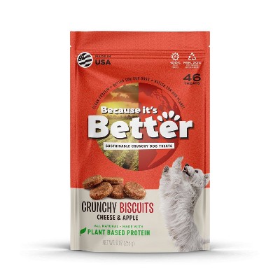 Because It's Better Cheese and Apple Crunch Protein Dog Treats - 9oz