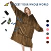 Inhand Oversized Wearable Blanket Hoodie, Long Hooded Blanket for Girls, Cozy Flannel Sweatshirt Blanket with Giant Pocket and Zipper - 4 of 4