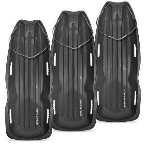 Slippery Racer Downhill Xtreme Flexible Adults and Kids Plastic Toboggan Snow Sled for 2 Riders with Pull Rope (3 Pack) - 1 of 4