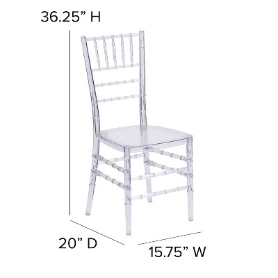 Crystal Ice Clear Polycarbonate Armless Dining Chair