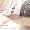 Boho Throw Pillow Covers 18x18 Set of 2 Farmhouse Decorative Cushion Case Striped Square, Chenille Pillow Cases Accent Neutral Pillowcase,Gray - 3 of 4