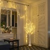 4ft 48led Artificial Christmas Tree with Stand Lightweight Easy Assembly Snowy Christmas Tree for Holiday Decoration White - 3 of 4