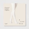 Women's Flat Knit Fleece Lined Tights - A New Day™ Ivory - 2 of 2