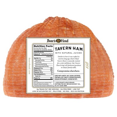 Boar's Head Tavern Ham - Deli Fresh Sliced - price per lb