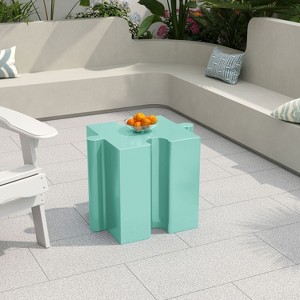 MAYEERTY 1 Pack Modular Puzzle Side Table, MGO Artistic End Table for Indoor Outdoor Living Room, Patio - 1 of 4