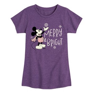 Girls' - Disney - Merry And Bright Fitted Short Sleeve Graphic T-Shirt - 1 of 4
