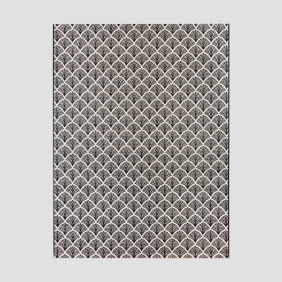 5' x 7' Fan Outdoor Rug Black - Threshold™