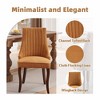 QingMoon Dining Chairs Set of 2, Fabric Upholstered Kitchen Chairs, Mid Century Modern Accent Chair with Solid Wood Legs for Dining Room - 3 of 4