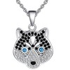 Koko Husky Dog Sterling Silver Necklace Earrings or Set for Women Cz Ginger Lyne Collection - 3 of 4