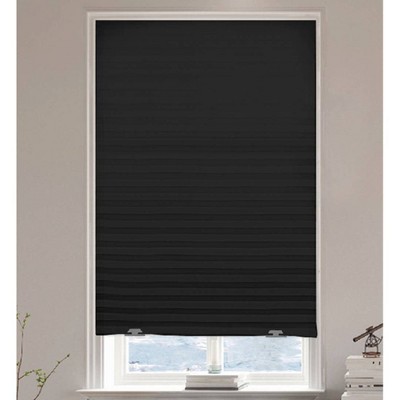 36"x72" Pleated Room Darkening Paper Shades Black - Lumi