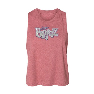 Women's Bratz Bling'd Out Logo Graphic Racerback Tank - Heather Mauve - Small