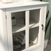 Sevobal Utility Storage Cabinets, Freestanding Storage Cabinet with Transparent Doors for Living Room Kitchen Hallway, White, 22.05"*14.37"*31.7" - 3 of 4