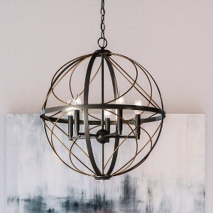 Urban Ambiance Luxury Farmhouse Chandelier 26''H x 22''W,  Olde Bronze Finish,  Omaha Collection, UHP4404 - 1 of 4