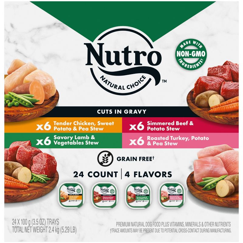 Nutro Natural Grain-Free Beef, Lamb, Chicken, Turkey Adult Wet Dog Food - 3.5oz/24ct, 1 of 13