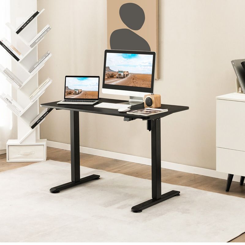Tangkula Electric Standing Desk Adjustable Stand up Computer Desk Anti-collision, 2 of 6