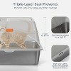 LunaLulinlk 3-in-1 Stainless Steel Cat Litter Box with Lid, 2 Scoops and Filter Pedal - 4 of 4