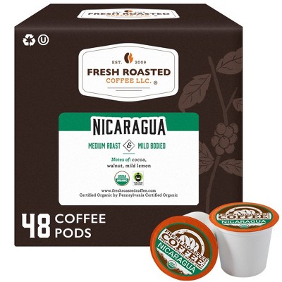 Fresh Roasted Coffee - 48 CT Organic Nicaraguan Medium Roast Single Serve Pods