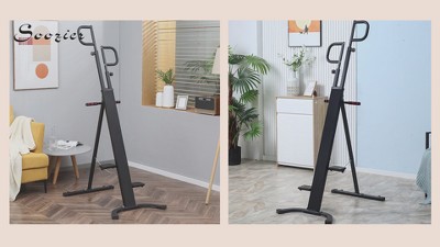 Soozier Folding Vertical Climber Exercise Machine Height Adjustable Climbing Machine Stair Stepper With Lcd Monitor And Transport Wheels Target