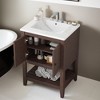 24" Modern Sleek Bathroom Vanity with Elegant Ceramic Sink,Solid Wood and MDF Bathroom Cabinet Frame with Open Bottom Shelf - Leovsnove - 2 of 4