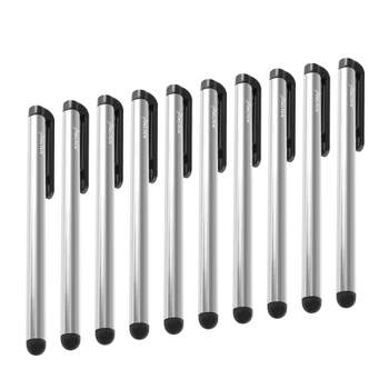 Insten 10 Pack Universal Touchscreen Stylus Pen Compatible with iPad, iPhone, Chromebook, Tablet, Samsung, Touch Screens, Silver