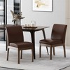 2 Pcs Kitchen PU Dining Chair, Modern Armless Chair, Indoor Upholstered Chair With Rubber Wood Legs, Accent Chairs - 2 of 4