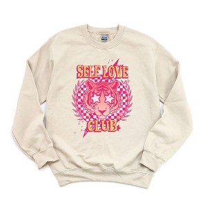Simply Sage Market Women's Graphic Sweatshirt Self Love Club Tiger - 1 of 3