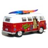 KiNSMART 1962 Volkswagen Classic Bus 1:32 Scale 5" Die Cast Metal Model Toy Van Pullback Acation (4 Set Surfboard Flower Power) - 4 of 4