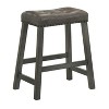 Rustic Wood Bar Stools with Upholstered Seats, Set of 2 - 26" Bar Stools - 4 of 4