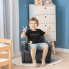 Qaba Kids Sofa Rocking Chair with Side Pocket, PU Leather Toddler Armchair for Children gray - image 2 of 4