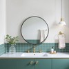 MAYEERTY 24 x 24in Modern Round Bathroom Medicine Cabinets, Metal Framed Wall Mirror with Storage, Black - 2 of 4