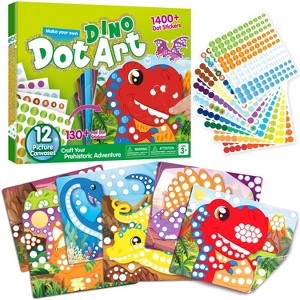 Joyfy Dinosaur Dot Art Kit for Kids Ages 3-7, No Mess Sticker Arts & Crafts, DIY Creative Activity, Christmas Birthday Gifts for Boys Girls - 1 of 4
