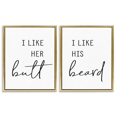 Stupell Industries Her Butt His Beard Funny Romantic, 31" x 25"