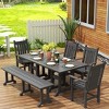 WestinTrends 6 Piece Outdoor Patio Dining Set Outdoor Table and Bench Armchair Set - 2 of 2