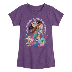 Girls' - Disney - Adventure Comes In Waves Fitted Short Sleeve Graphic T-Shirt - 1 of 4