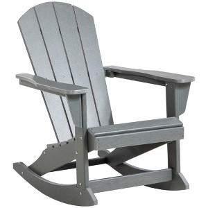 Outsunny Outdoor Rocking Chair, HDPE Adirondack Porch Rocker Chair for Garden, Patio - 1 of 4