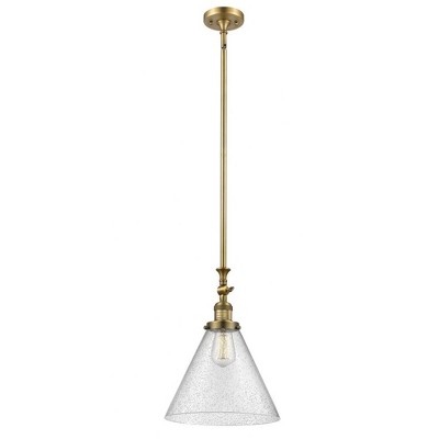 Cone - 1 Light Stem Hung Tiltable Mini Pendant In Industrial Style-18 Inches Tall and 12 Inches Wide