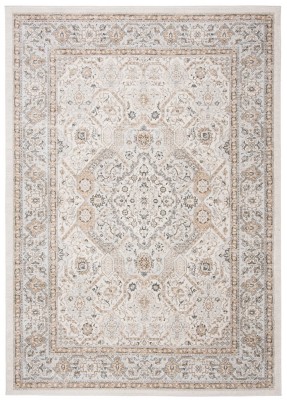Isabella Cream and Beige Synthetic Stain-Resistant Area Rug